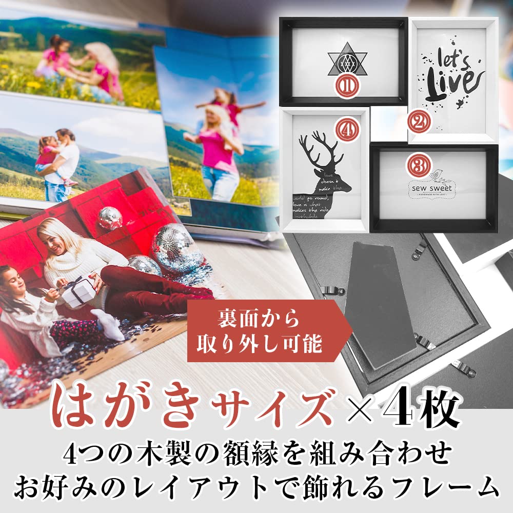 Amazon.co.jp: 写真立て フォトフレーム 多面仕様 壁掛け 卓上 2way