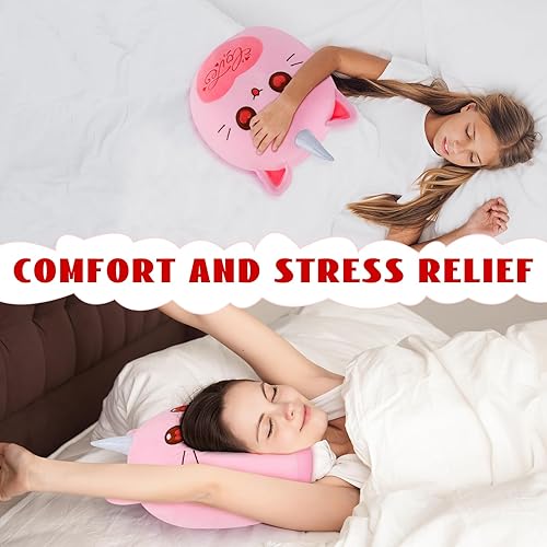 Miniatura 7 de Auspicious beginning Juguetes de peluche de gato de unicornio de 11 pulgadas, peluche de gato rosa, lindo juguete de peluche de gato, peluche