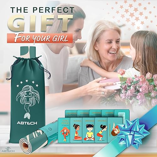 Miniatura 7 de Juego de esterillas de yoga para niños y niñas, muñeca, unicornio, sirena, panda, dinosaurio y bajo el agua, sin productos químicos, no tóxico,