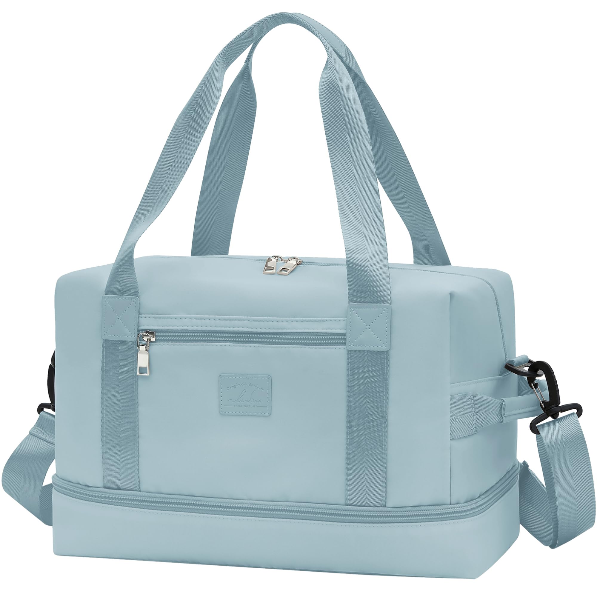 SUCIKORIO 55x40x20cm Ryanair Bagaglio a Mano con Organizer Viaggio, Impermeabile Nylon Grande 45L Borsone da Viaggio Pieghevole Borsa da Viaggio Unisex Weekender per Aereo, Viaggi, Palestra