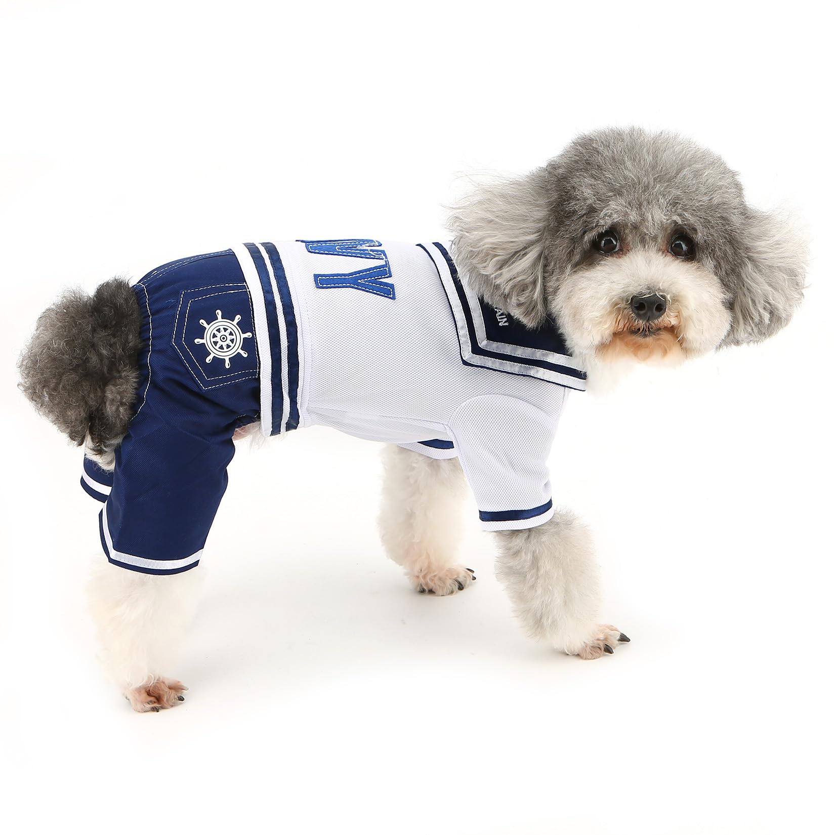 Ranphy Small Dog Cat Outfits Stripes Sweatshirt Pet Costume Dog Four Legged Jumpsuit M