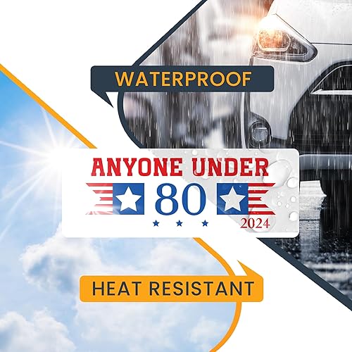 Miniatura 7 de Magnet Me Up Calcomanía magnética política Anyone Under 80 2024, 3 x 8 pulgadas, imán automotriz resistente perfecto para republicanos, demócratas,