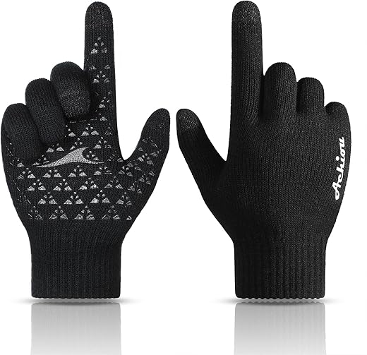 TRENDOUX Winter Gloves for Men Women - Upgraded Touch Screen Cold Weather Thermal Warm Knit Glove for Running Driving Hiking