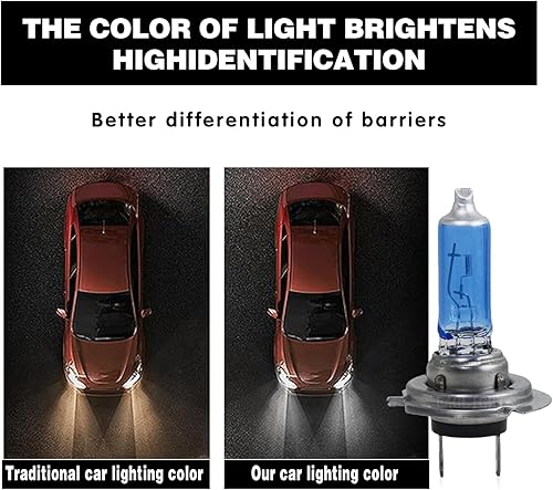 Miniatura 4 de 2 luces halógenas H7 para automóvil, 12 V, 100 W, haz alto, luz antiniebla, bombillas ultra blancas, compatibles con la mayoría de automóviles, SUV,