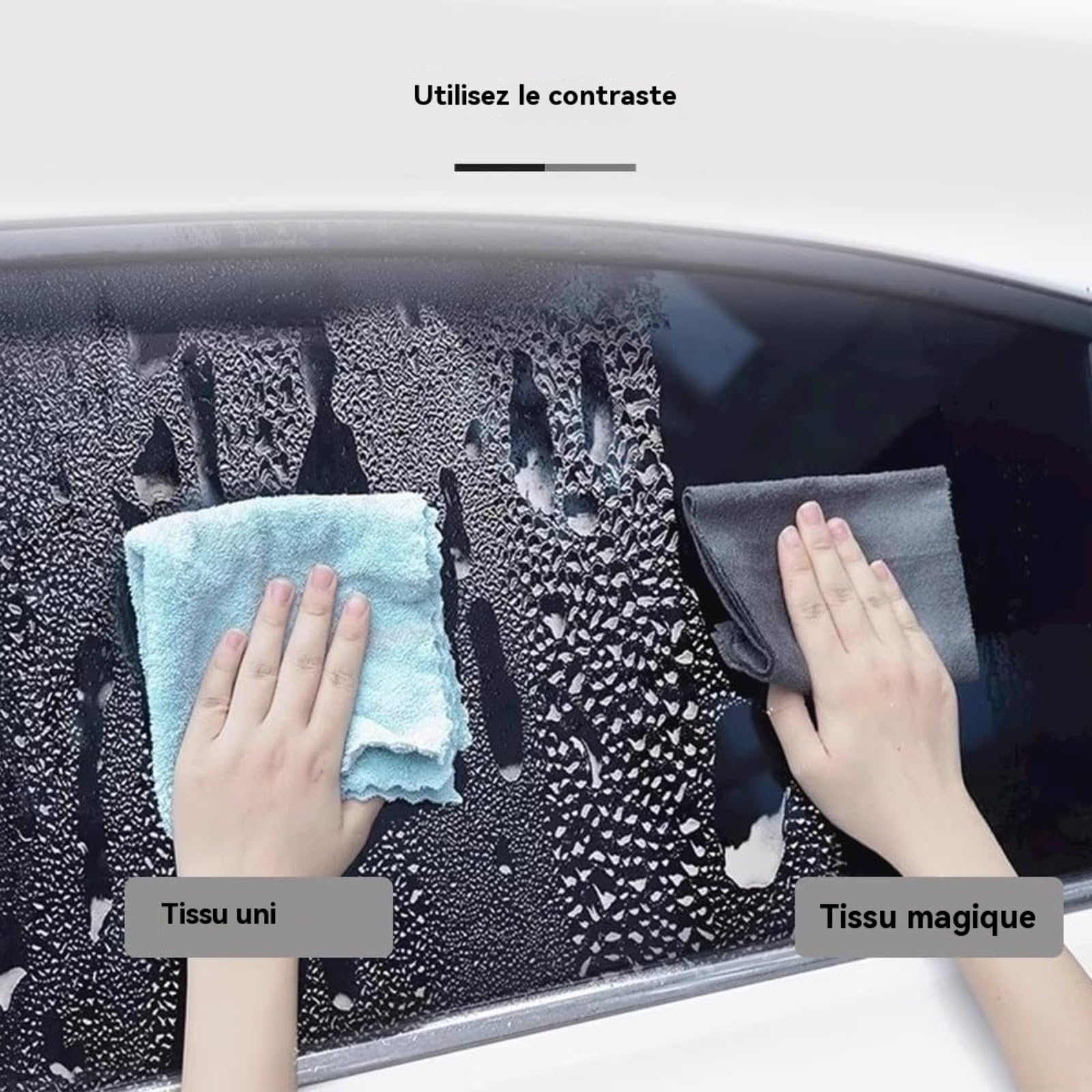 Panno magico in microfibra per una lucentezza senza striature, di qualità professionale, senza tracce per vetri e finestrini dell'auto, design ispessito per una maggiore assorbenza