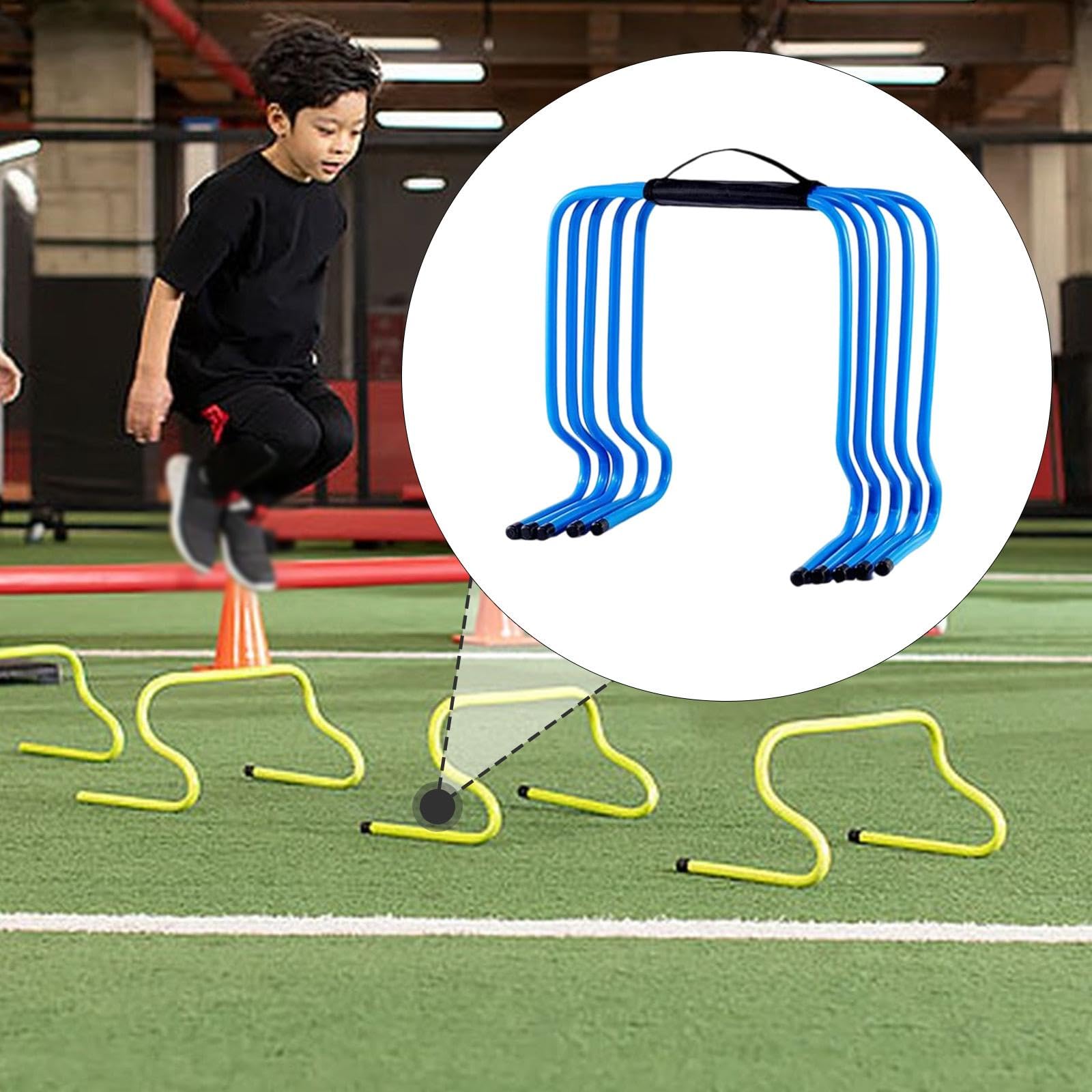 5 Stück Hürden für Agility Training, Geschwindigkeitshürden, Blau, Sprunggeschwindigkeits Trainingsgeräte für Workout, Feld, Fußball, Sport, Kinde, 50cm