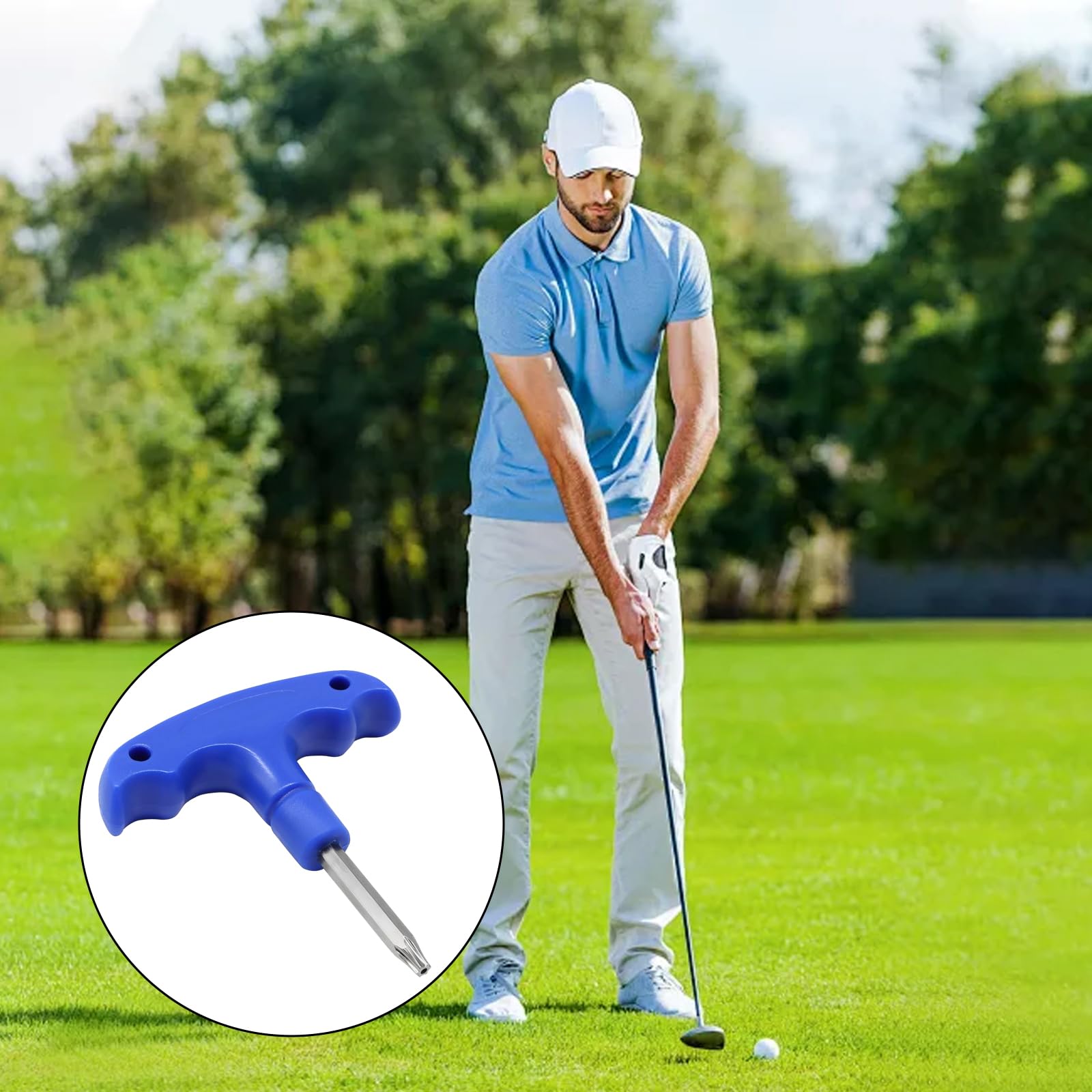 Llave de Golf Ajustable, Herramienta Adaptador de Torque para Driver y Fairway, Azul
