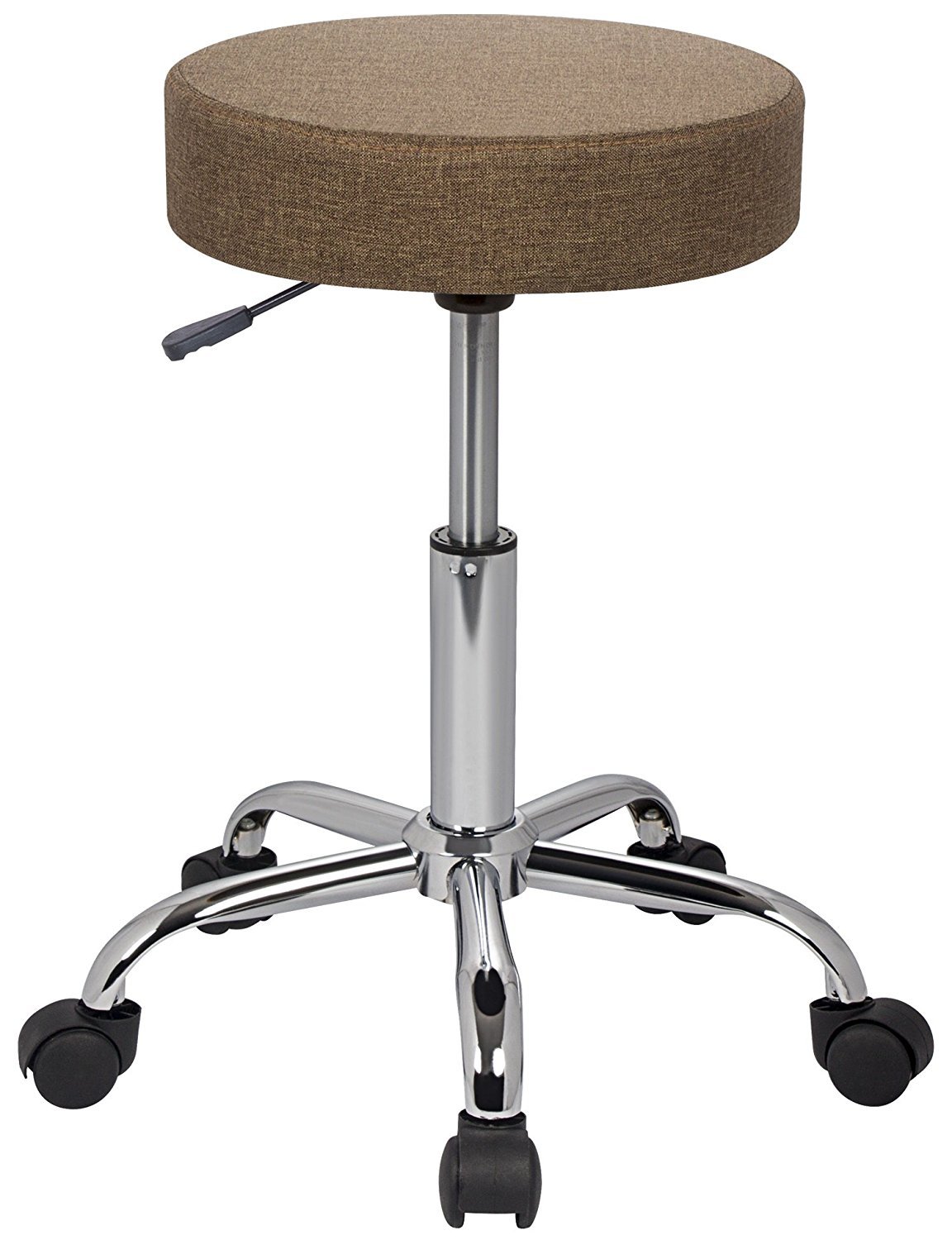 Finch Fox Height-Adjustable Swivel Fabric Chair for Salon/Spa/Bar/Medical/Kitchen/Doctor Stool Chair (Brown)-picture-28