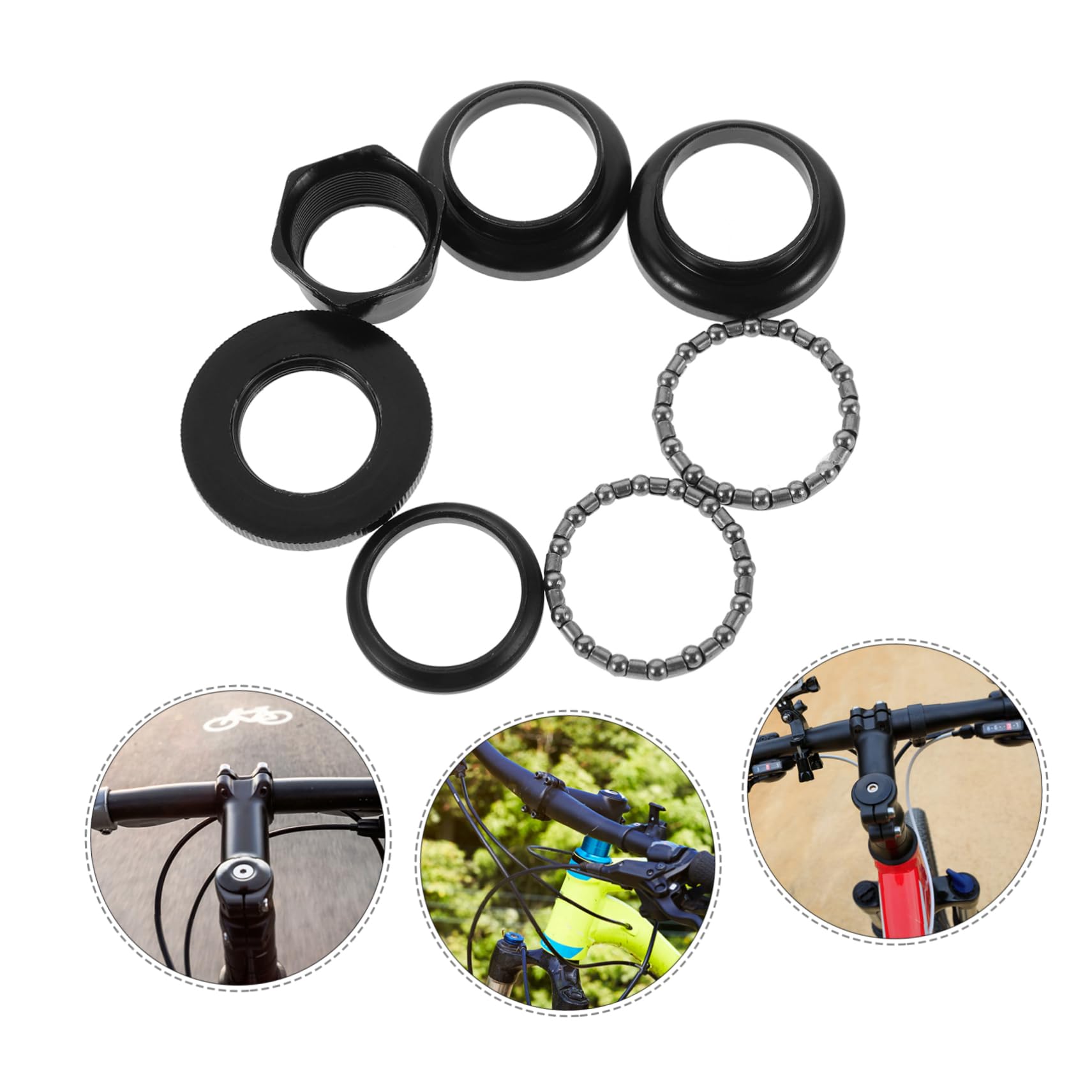 GAROZATION Bicycle Front Fork Bowl Set Bike Headset Balls Headset Bike Accessory Bicycle Stem