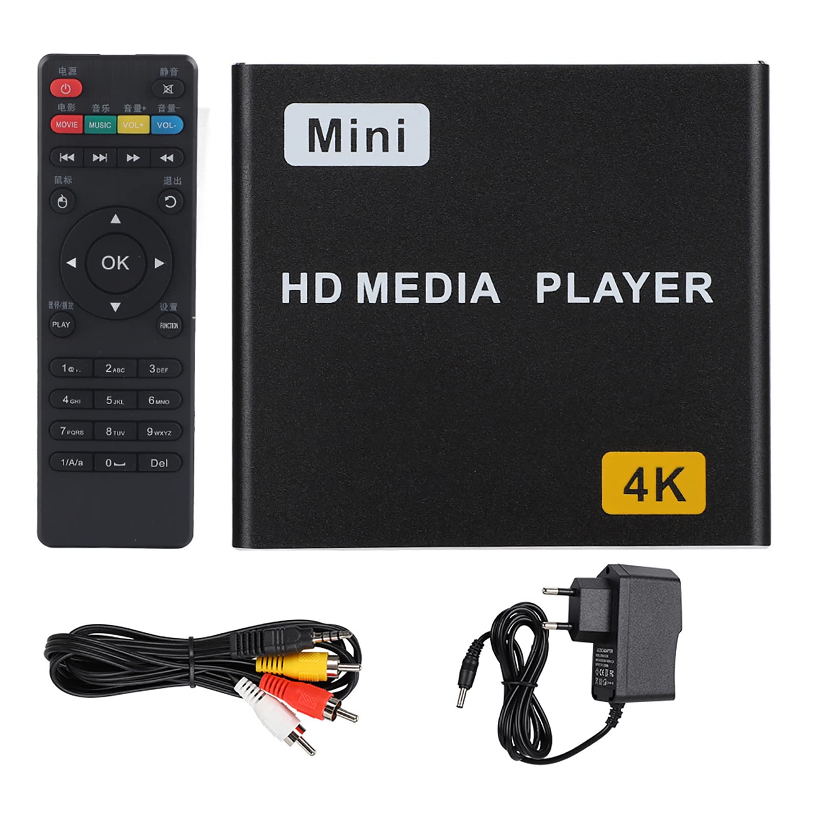 Domary Lecteur Multimédia 4K 2.0 USB 3.0 SPDIF Sortie AV 1G RAM 8G ROM