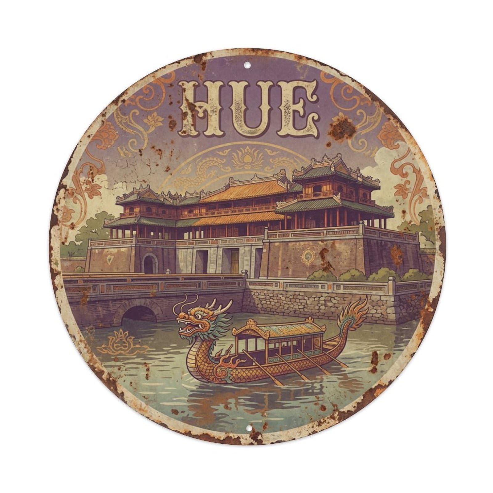 Travel Vintage Vietnam Hue Metal Tin Sign