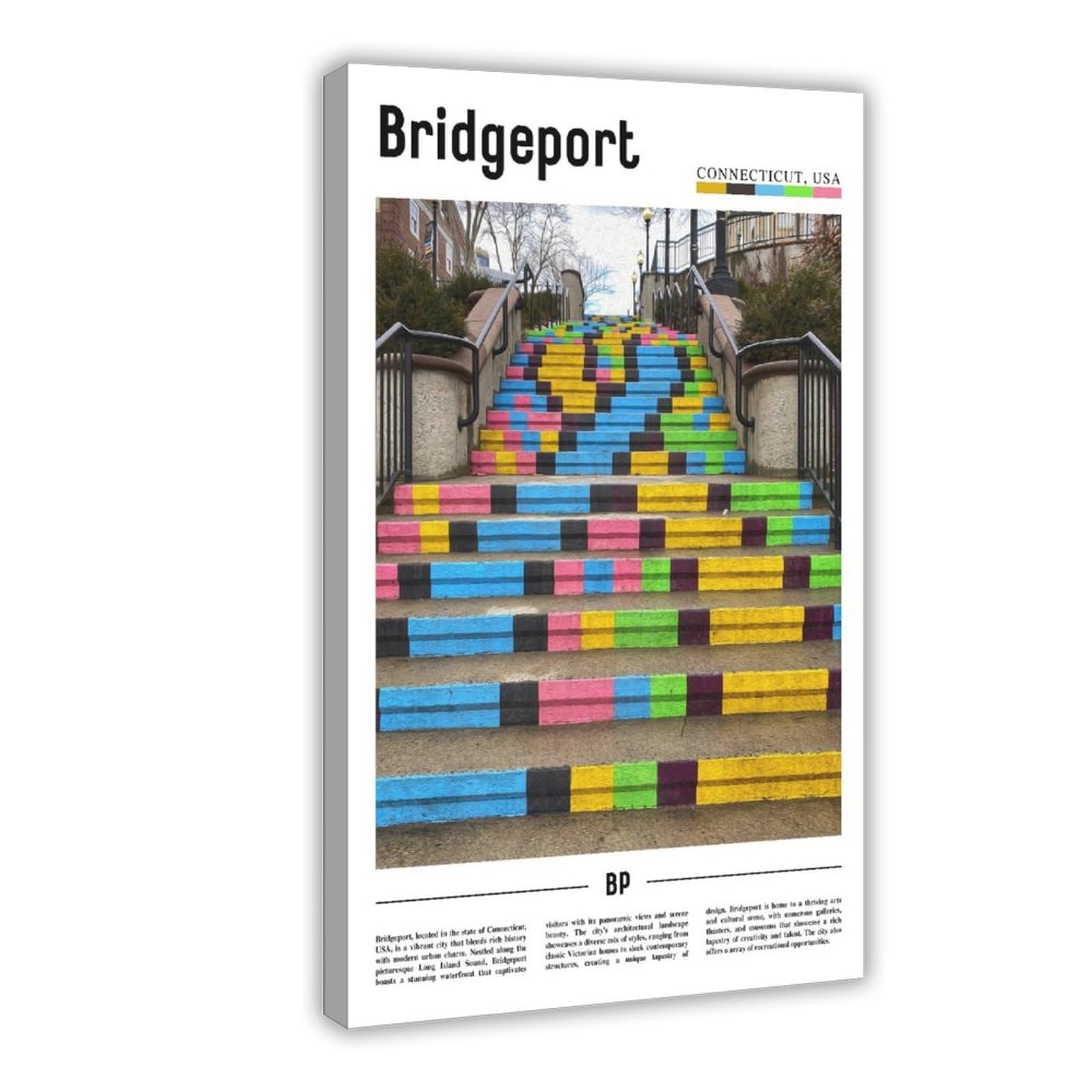 Wcyb Frame Bridgeport Connecticut The United States Of America Scenery Travel Prints Posters Canvas Deco Paintings Wall Art For Office Living Room Hangable