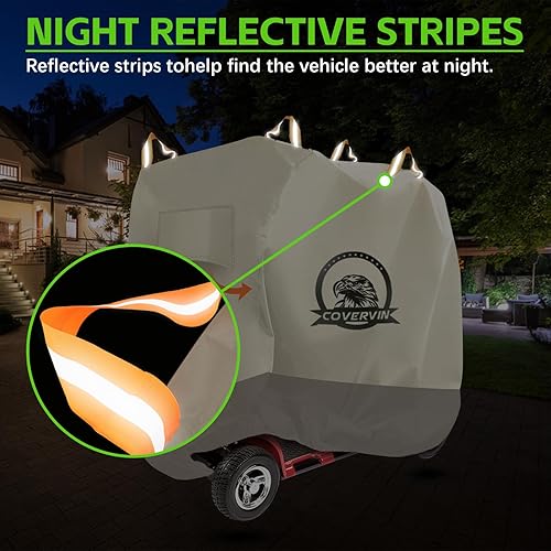 Miniatura 4 de COVERVIN Funda impermeable para scooter, para todo tipo de clima, resistente al polvo y a los rayos UV, con bolsa de almacenamiento, asa de