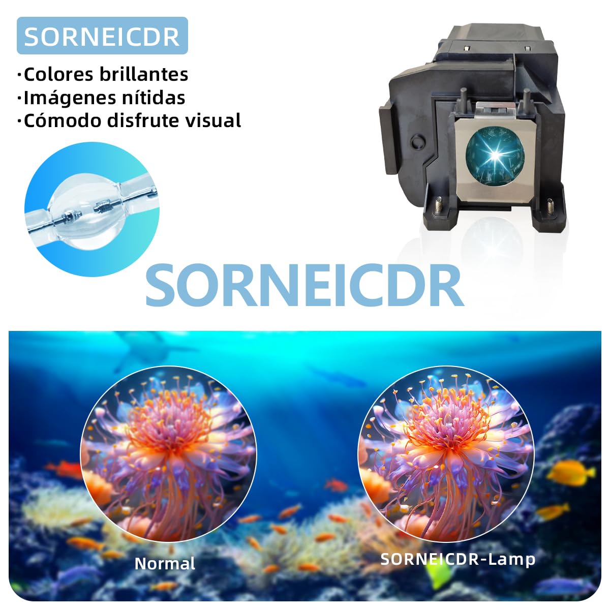 SORNEICDR EL-PLP85 Projector lamp Compatible with Epson EH-TW6600/EH-TW6600W/EH-TW6700/EH-TW6700W/PowerLite HC 3100/3500/3600e/3700/3900 - Image 3