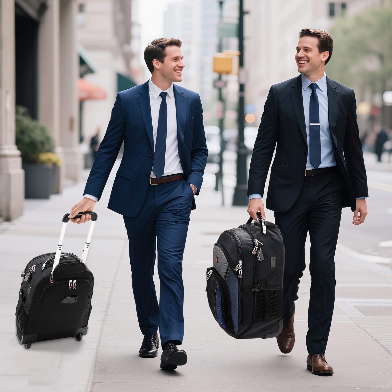 star cloud Rucksack mit Rollen 17,3 Zoll Laptop Rucksack, Business Rucksack Herren 45L, wasserabweisend mit USB und Typ-C Anschluss, Handgepäck geeignet für Reise und Arbeit