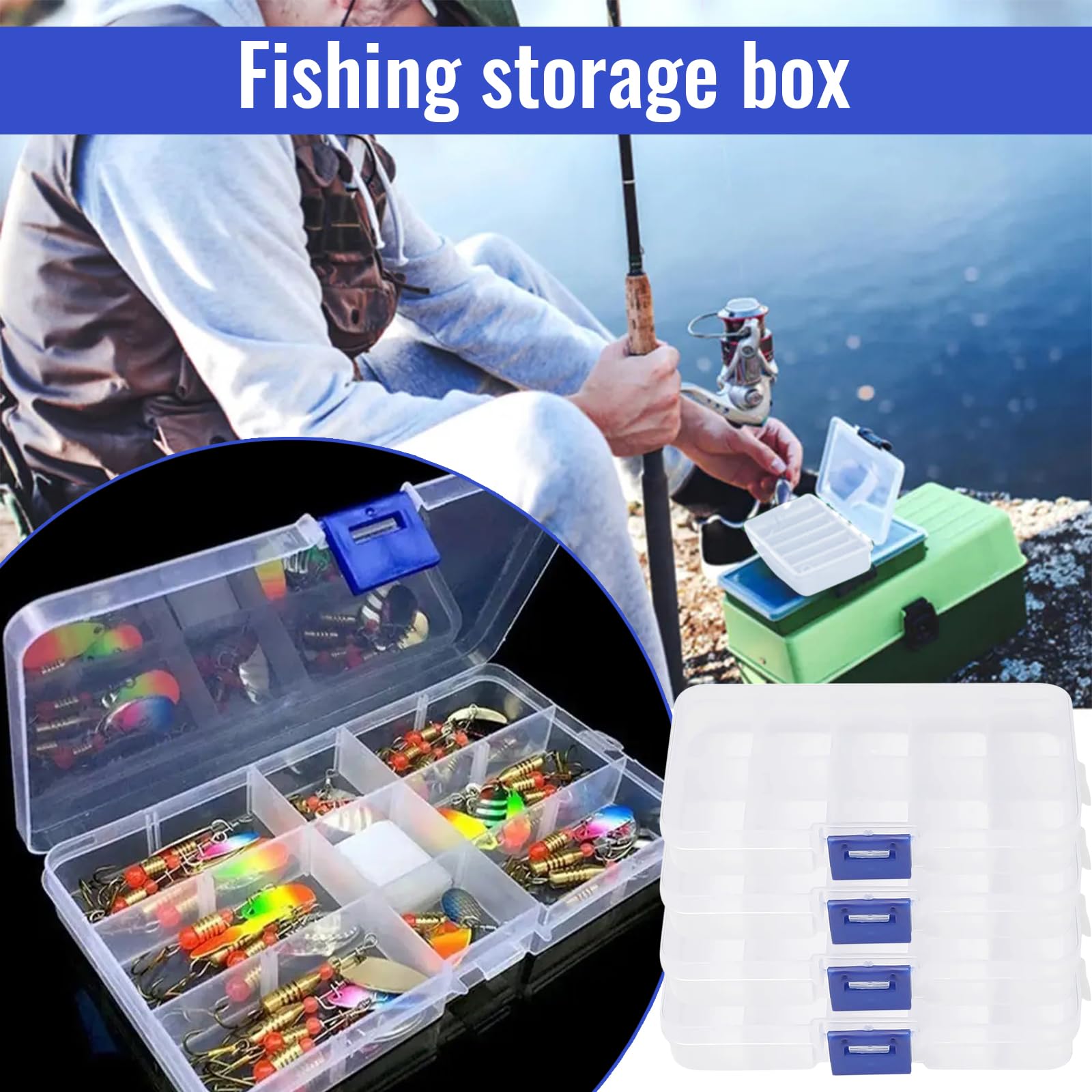 Gentpovth 6 Pièces Organisateur En Plastique Avec 10 Compartiments, Compartimentée Pour Perles, Organisateur Carré Vide Pour Un Rangement, Idéale Pour La Séparation Et Le Stockage De Petits Objets