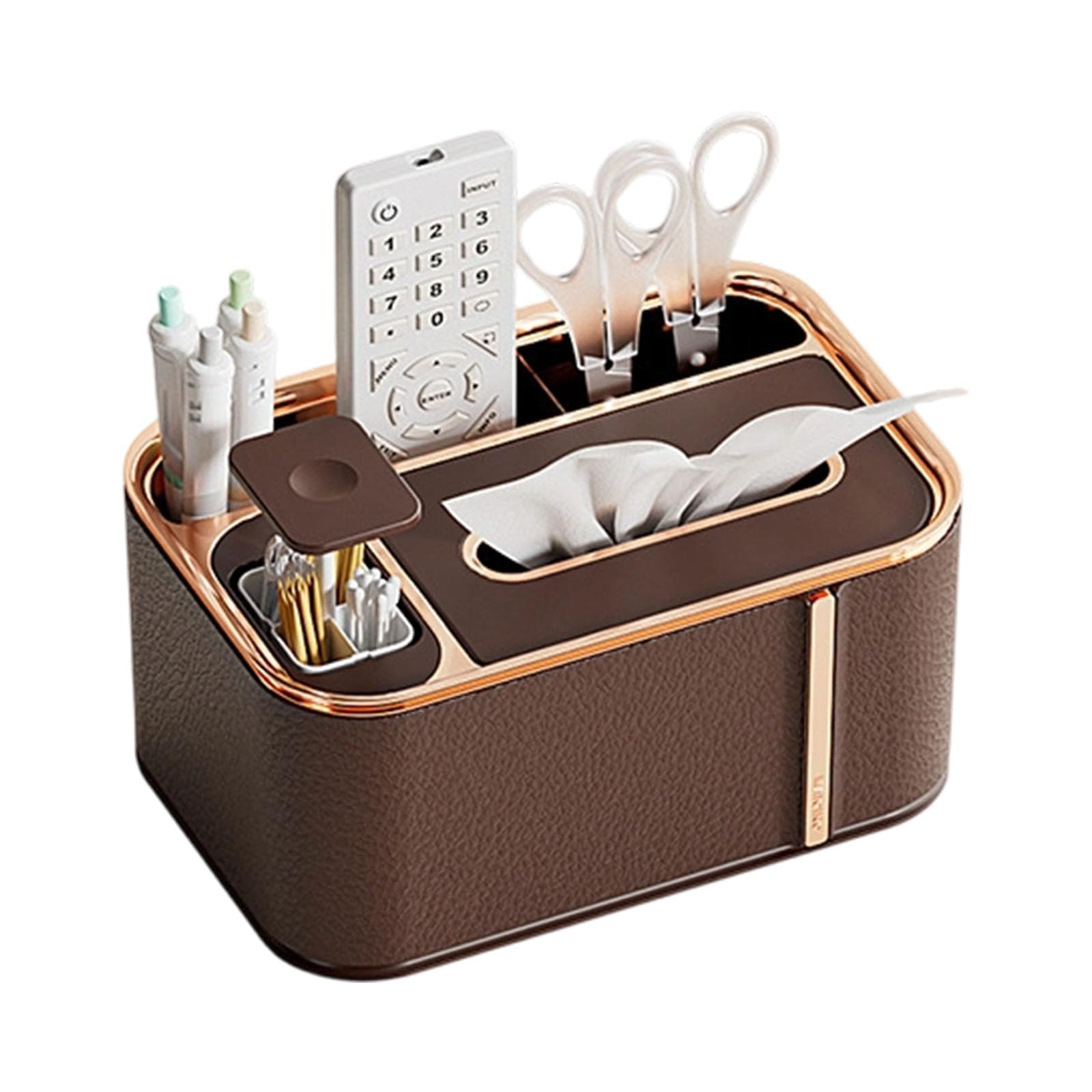 Modern Tissue Dispenser Organiser with Storage Compartment for Living Room and Bedroom Remote Control Holder Multifunctional Tissue Box