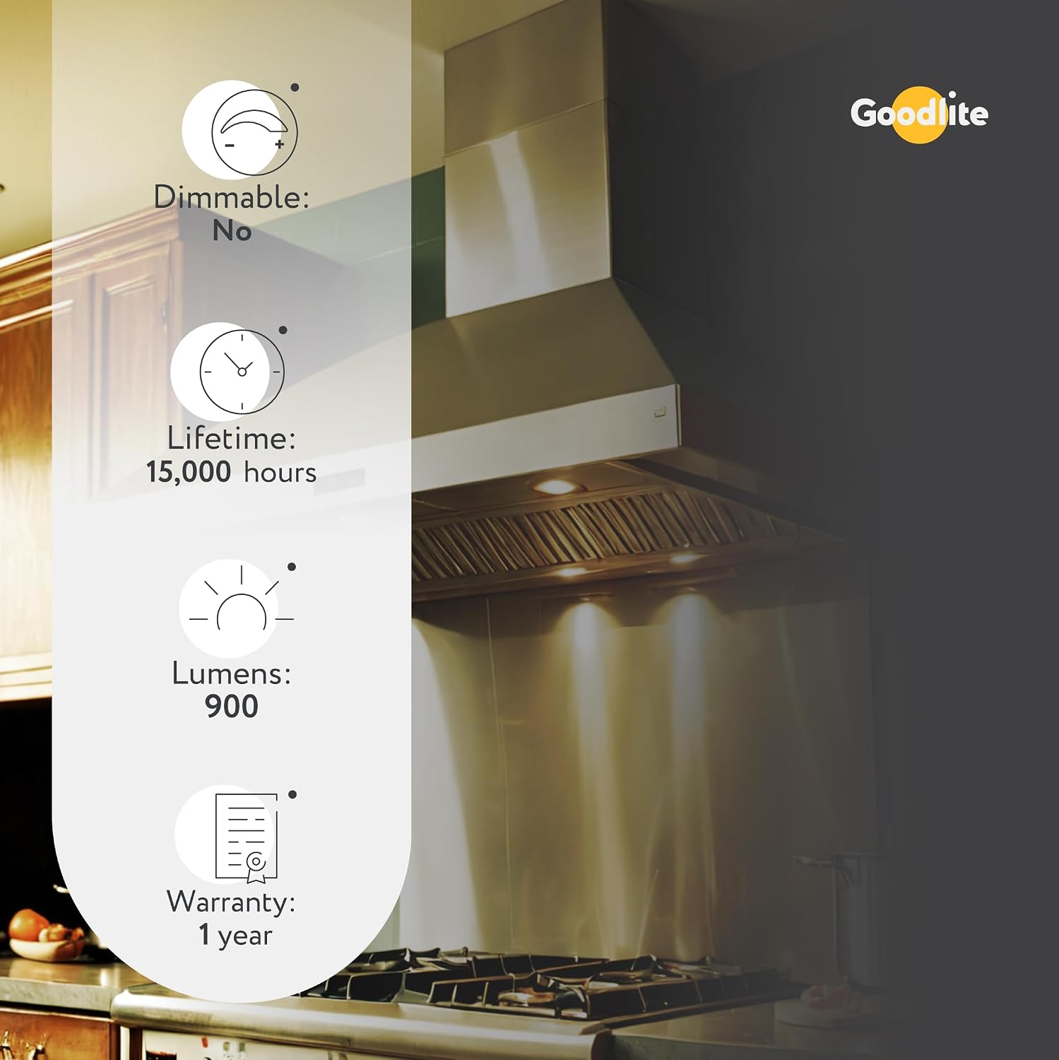 Goodlite 6W High-Efficiency LED G9 Bulb, Equal to 75W, Non-Dimmable, Warm White 3000K, 900 Lumens, Indoor Energy-Saving Decorative Light, Ideal for Chandeliers, Desk Lamps, and More, 1ct. (G-20197)