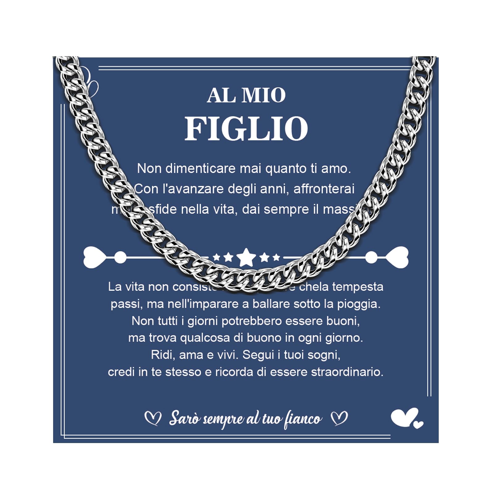 IEFLIFE Cadena Cubana De Regalo Para Hombres, Negro/oro/plata, Eslabones Cubanos Gruesos, Regalos Para él, Niños, Graduación, Día Del Padre, Regalos De Navidad Para él, Papá, Hijo, Abuelo, Novio