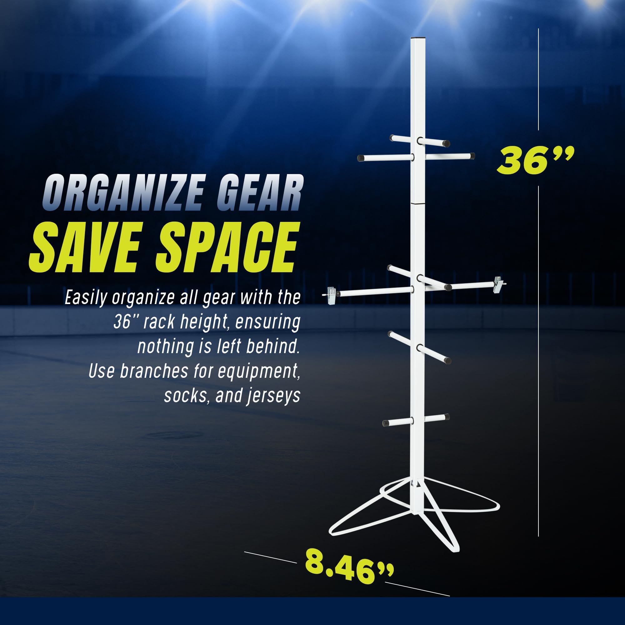 Winnwell Séchoir de Hockey de qualité supérieure – Support de Rangement Portable en métal pour équipement de Hockey sur Glace
