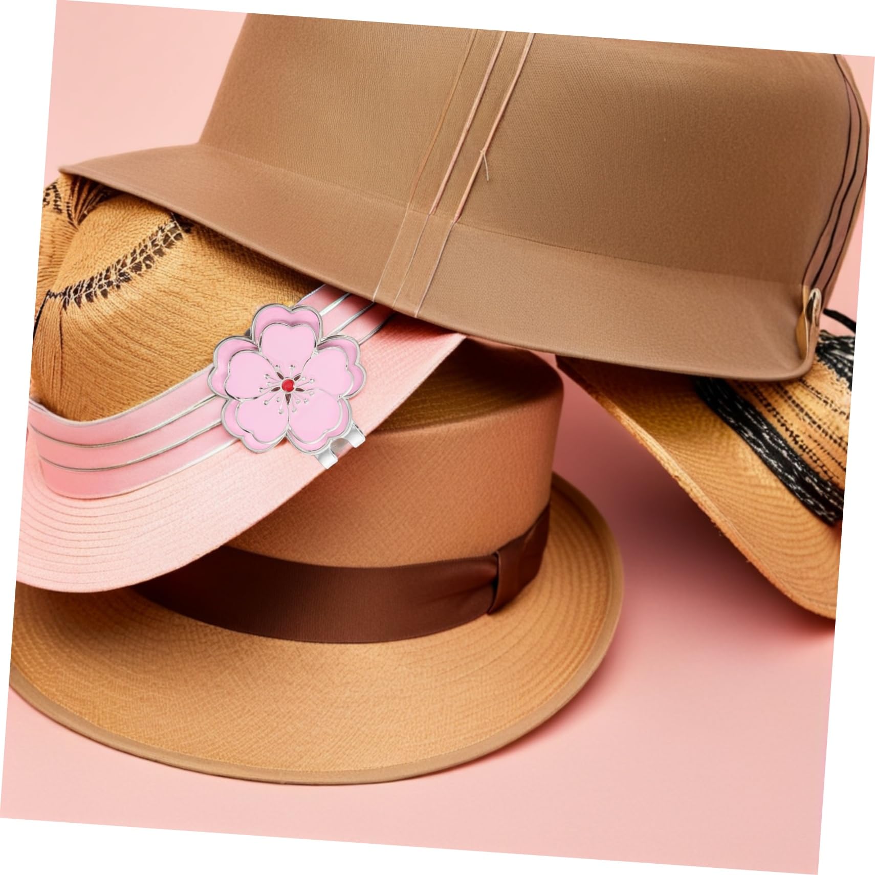 Yardwe 2 Pièces Clip pour Marque-Balle de Golf - Porte-Marque-Balle pour Casquette - Accessoires de Golf