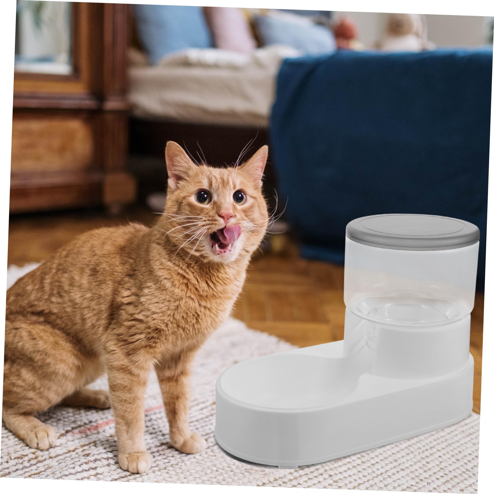 Automatischer Futterautomat für Katzen und Hunde, Weiß, Kunststoff
