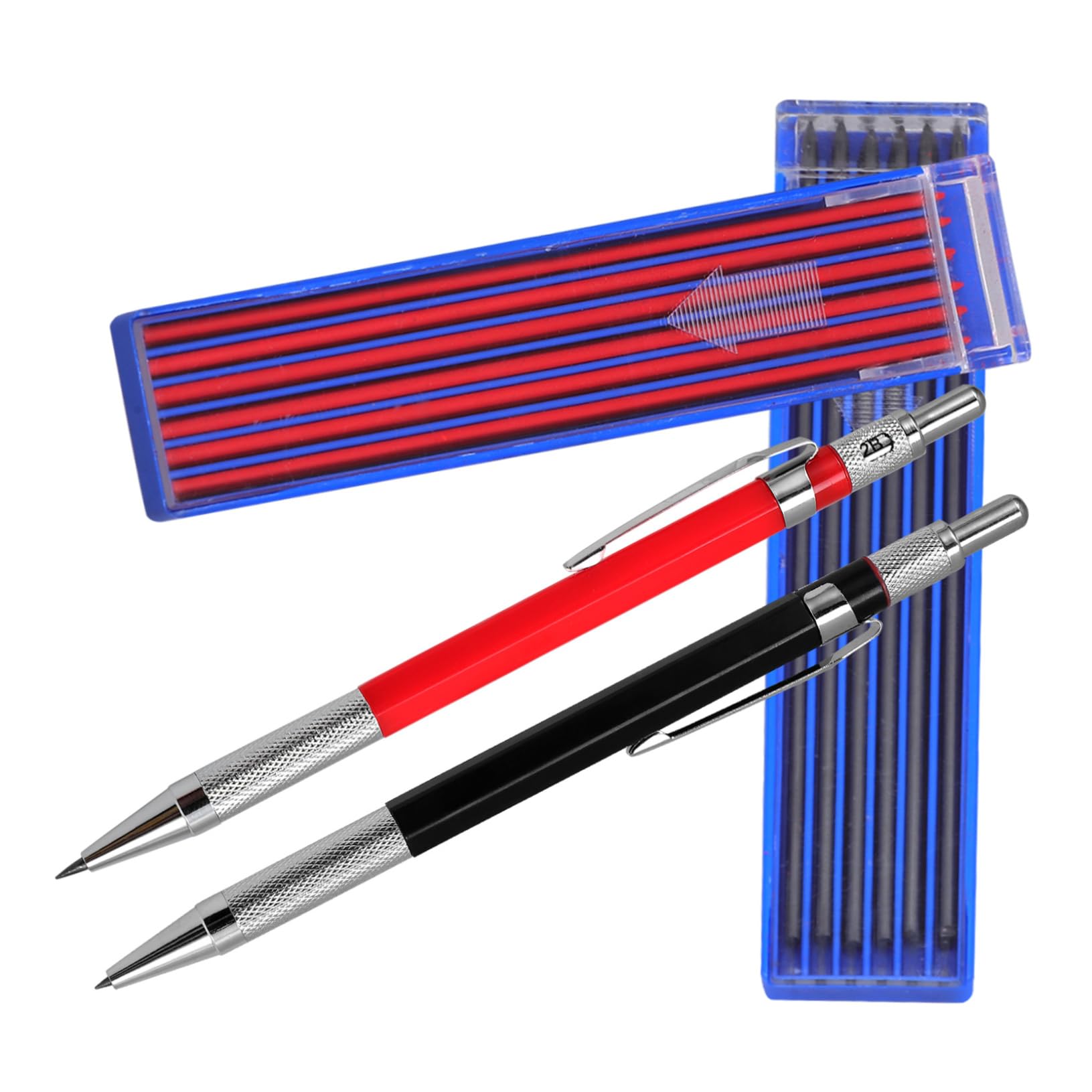 SHINEOFI 5 Sets Tischler Markierungsstift Druckbleistift Bleistifte Rote Stifte Praktische Tischler Bleistifte Technischer Bedarf Drehbleistift Studenten Schreibbleistift Metall