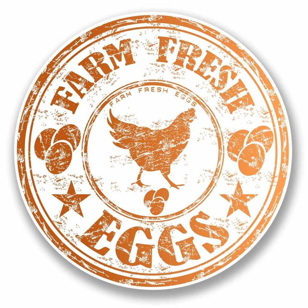 Destinationvinyl Multi 2 X 10Cm/100Mm Farm Fresh Eggs Chicken Vinyl Sticker Decal Laptop Car Travel Luggage Label Tag #9715
