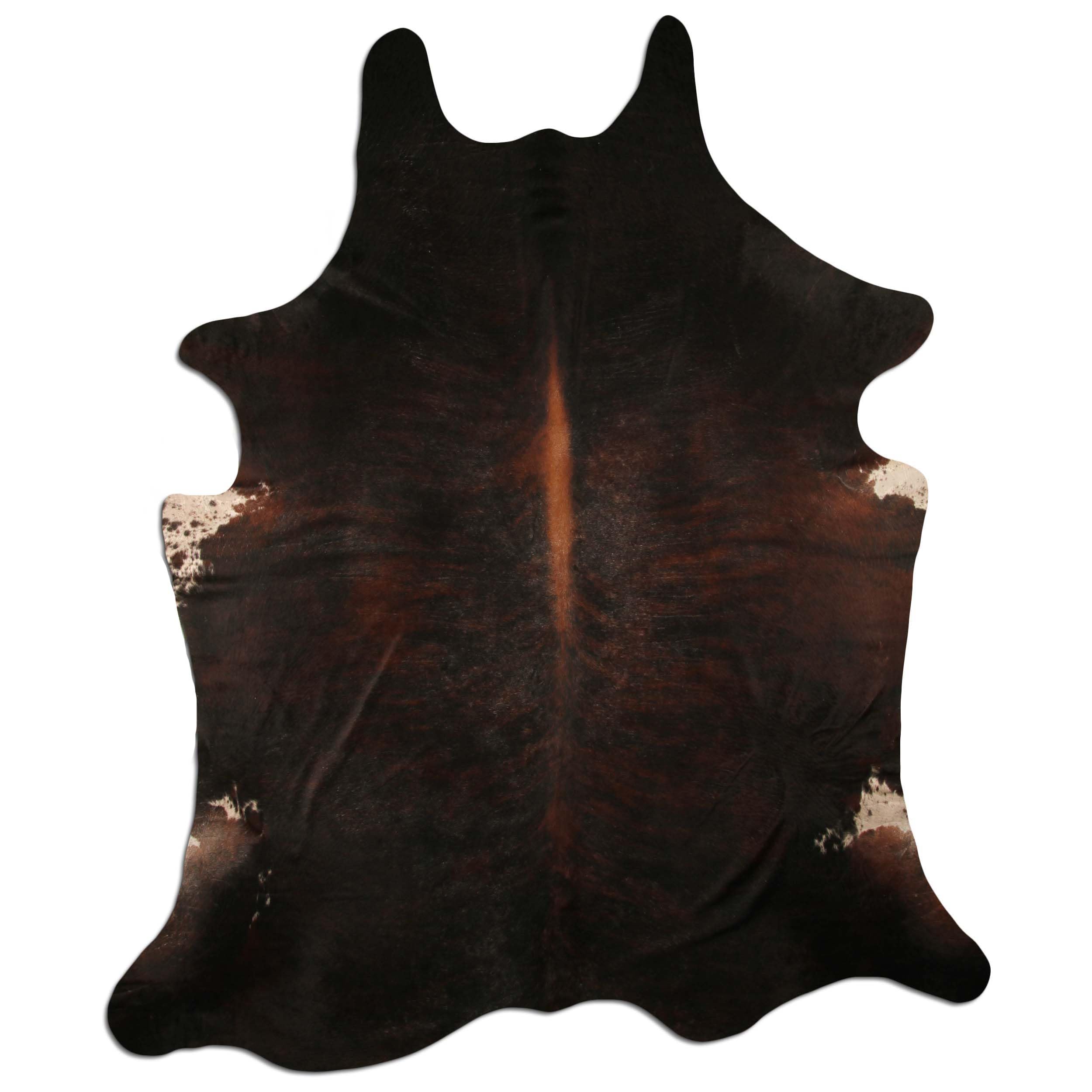 Premium Kuhfell Teppich - schwarz braun weiß - Dark Brindle - einmaliges Naturprodukt aus Südamerika | Rinderfell | Echtfell