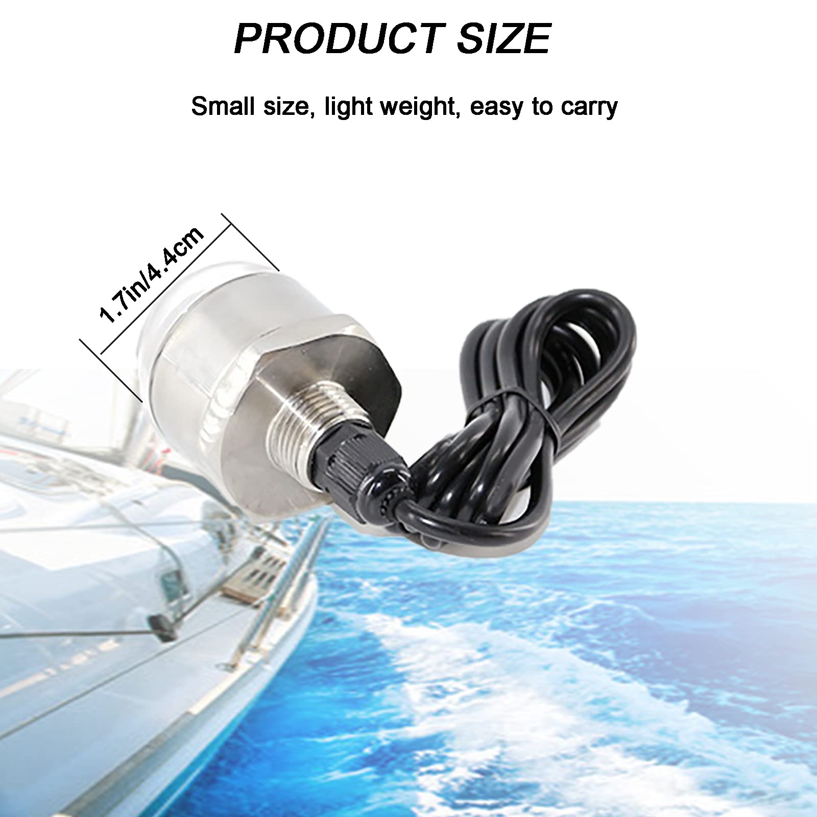 Lampe Submersible LED Pour Bouchon De Vidange De Bateau – Cuivre, IP68, 3 Perles, 12V/24V, Câble 3 M