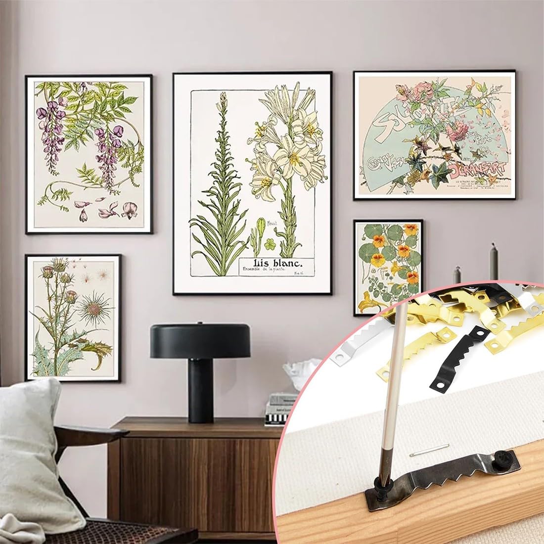 Ganci per Quadri,30 Pezzi Ganci per Quadri Muro,con Viti di Fissaggio,Appendi Quadris,per Appendere Quadris,Cornici,Opere D'arte,Specchi