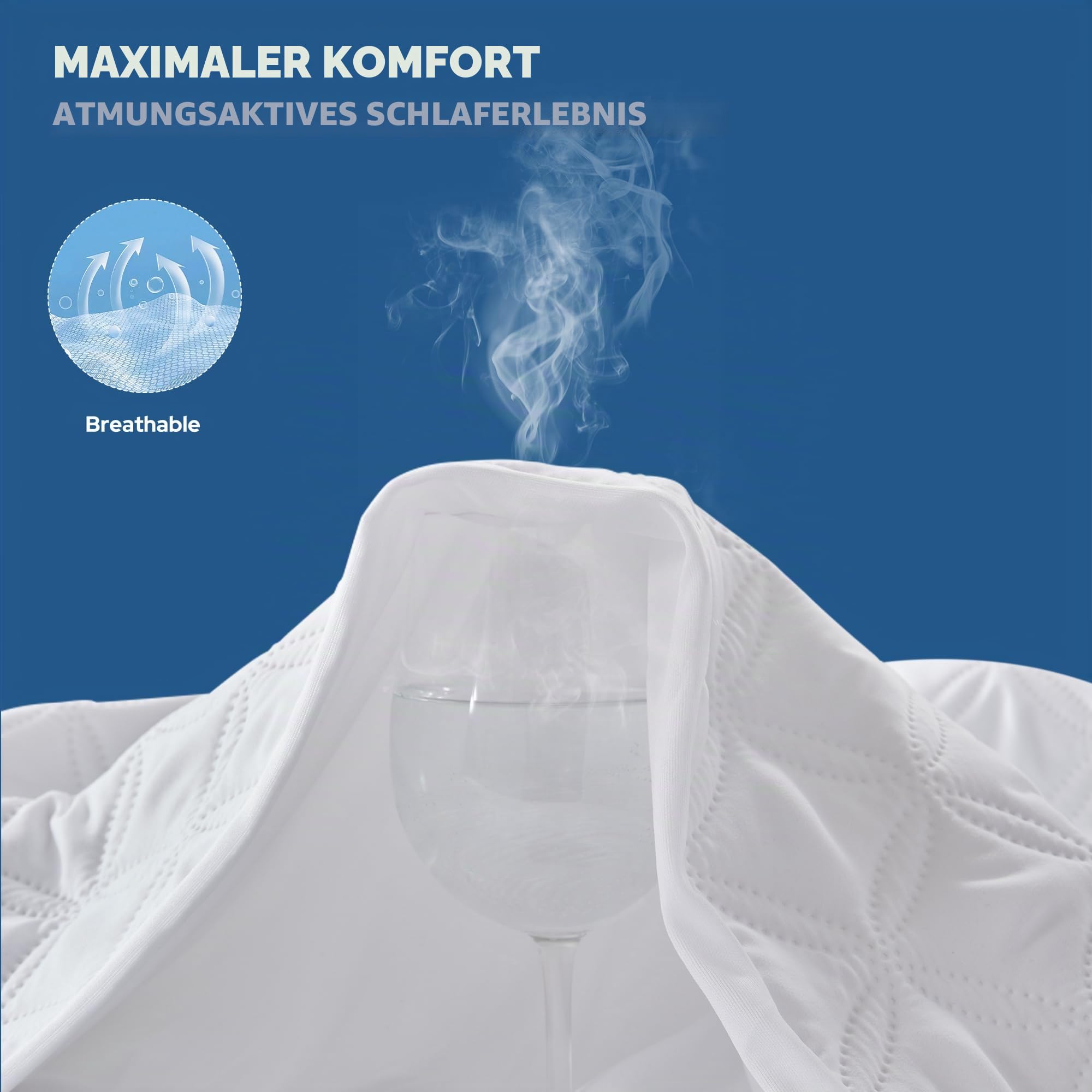 BEDLORE Matratzenschoner 180 x 200 cm, wasserdichte Matratzenauflage, geräuschloser Matratzenbezug mit tiefer Tasche – weich, atmungsaktiv und komfortabel (Weiß)