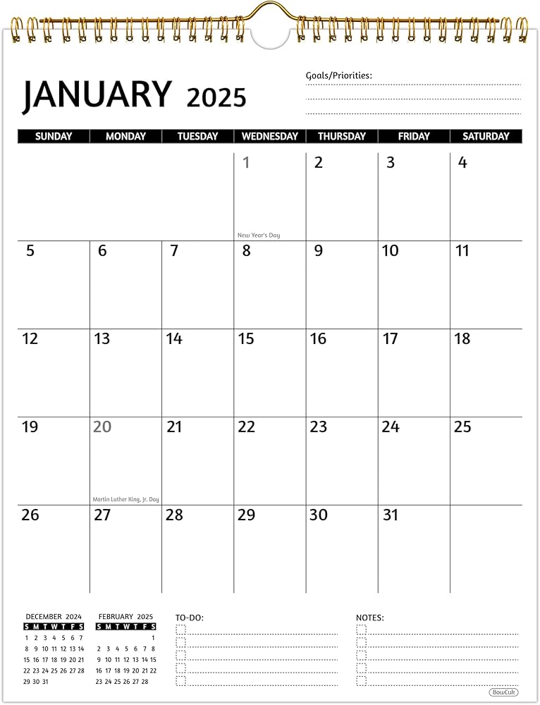 Amazon.com: Wall Calendar 2025-2026 – Calendar 2025-2026 Wall, 2 Year Calendar, Jan 2025 - Dec 2026, 11.5 x 14.5 In, 2025 Calendar with Large Blocks, Thick Paper, Holidays, To-do ＆ Notes, Great for Organizing : Office Products