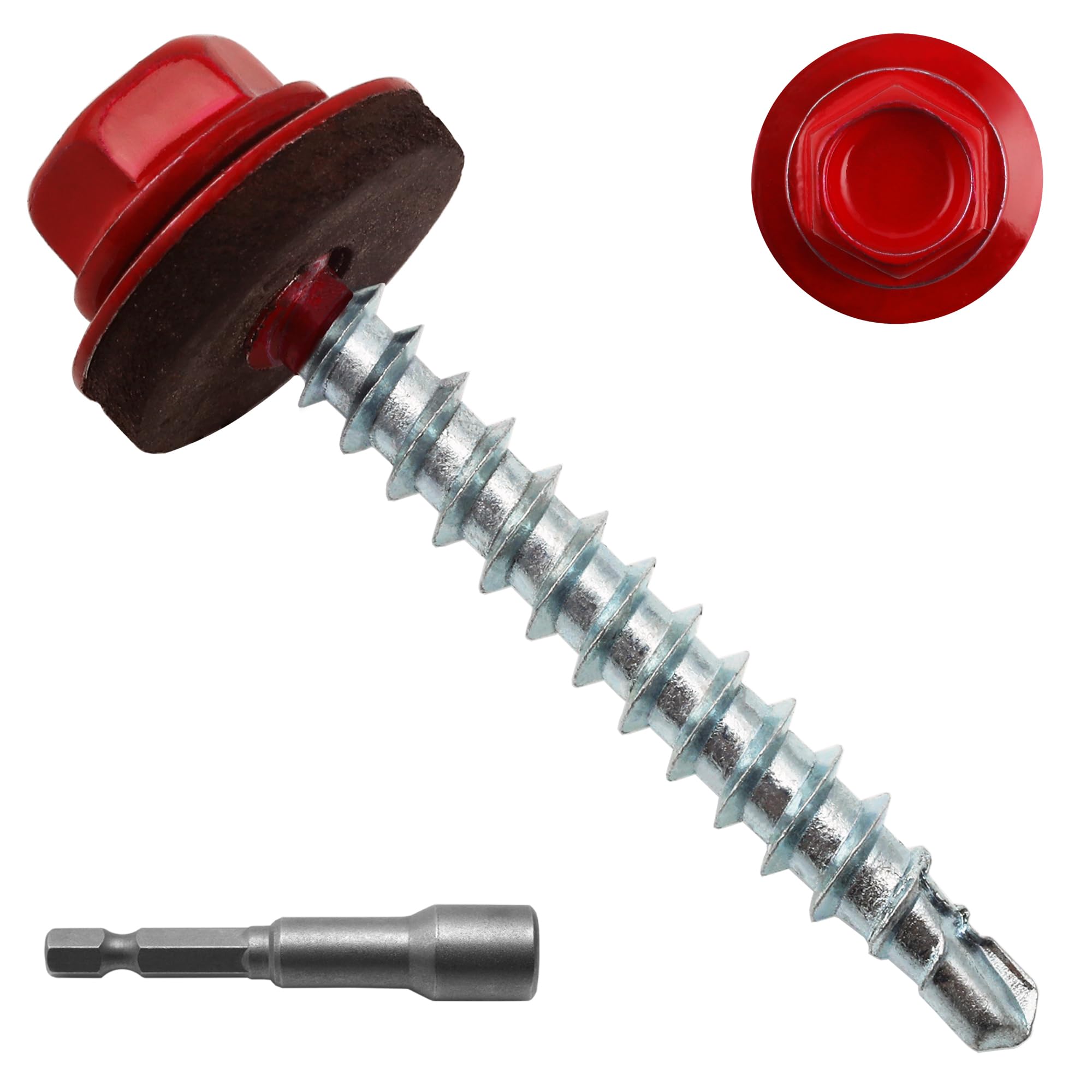 Black Hex Roofing Screws - Self-Drilling Metal Fasteners -22