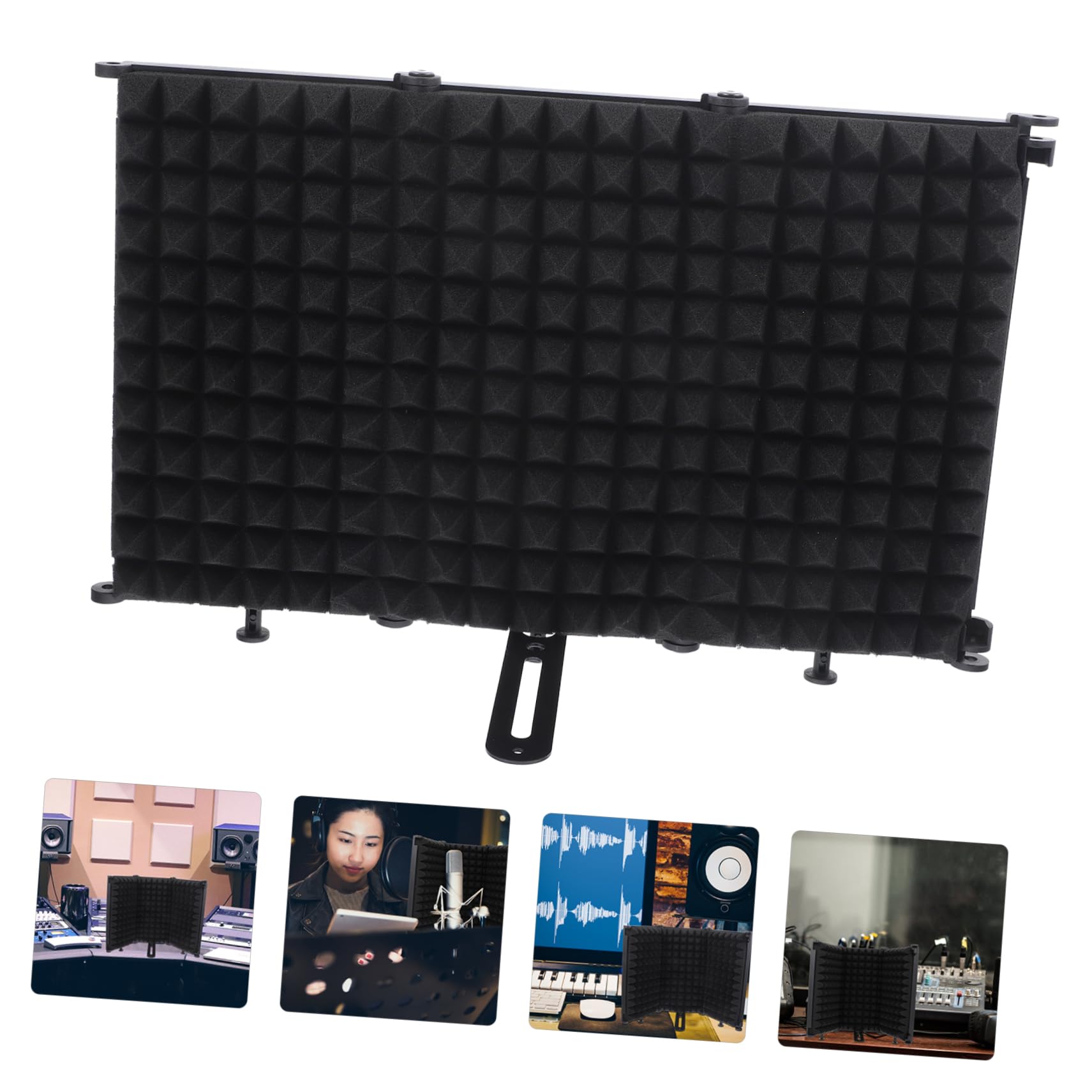 FRCOLOR 1 juego Filtro de Micrófono Plegable U Shaped con Protección Antiviento Aislante y Reducción de Ruido para Grabación Estudio y Podcasting