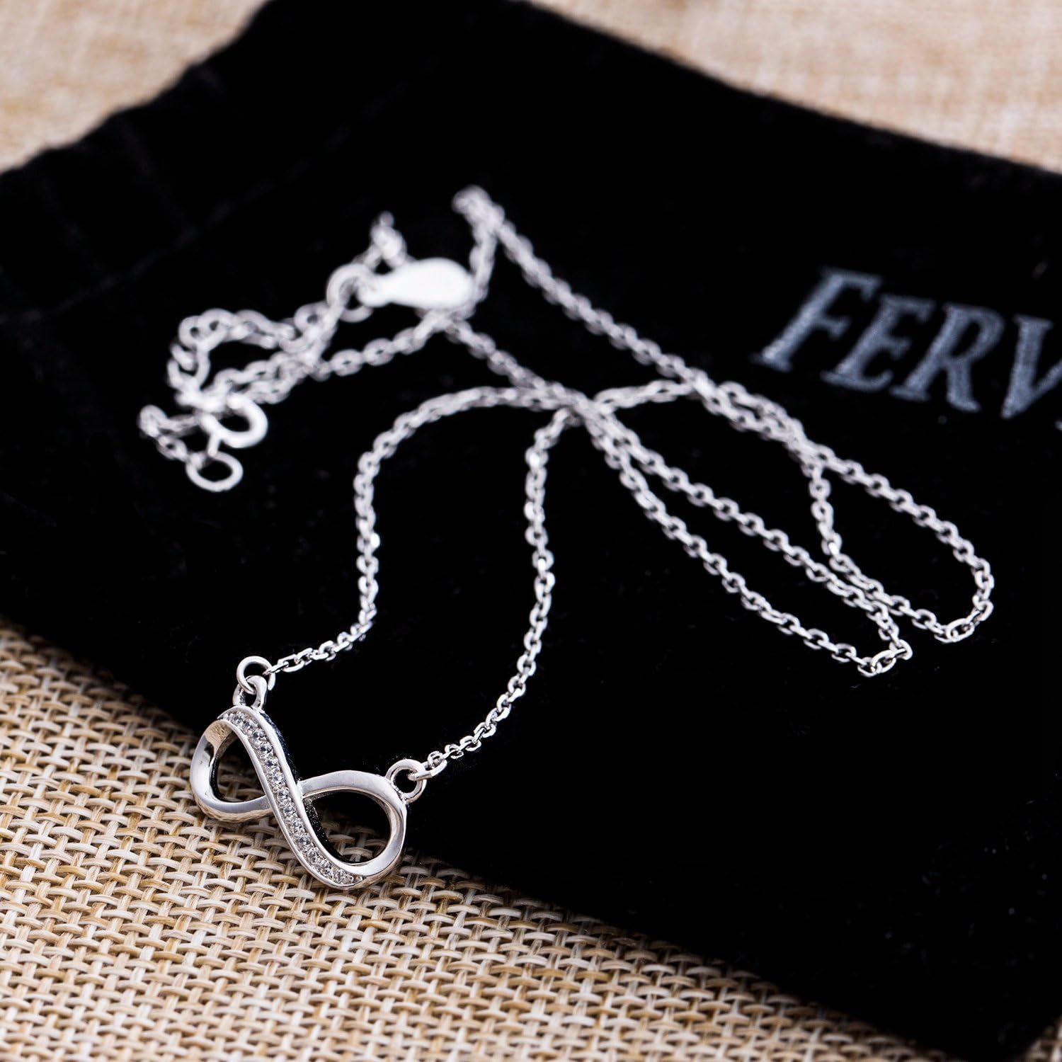 Fervent Infinity Necklace - Crystal Lab-Simulated Cubic Zirconia (CZ) [Ultra Clear Like Diamonds] - Image 6