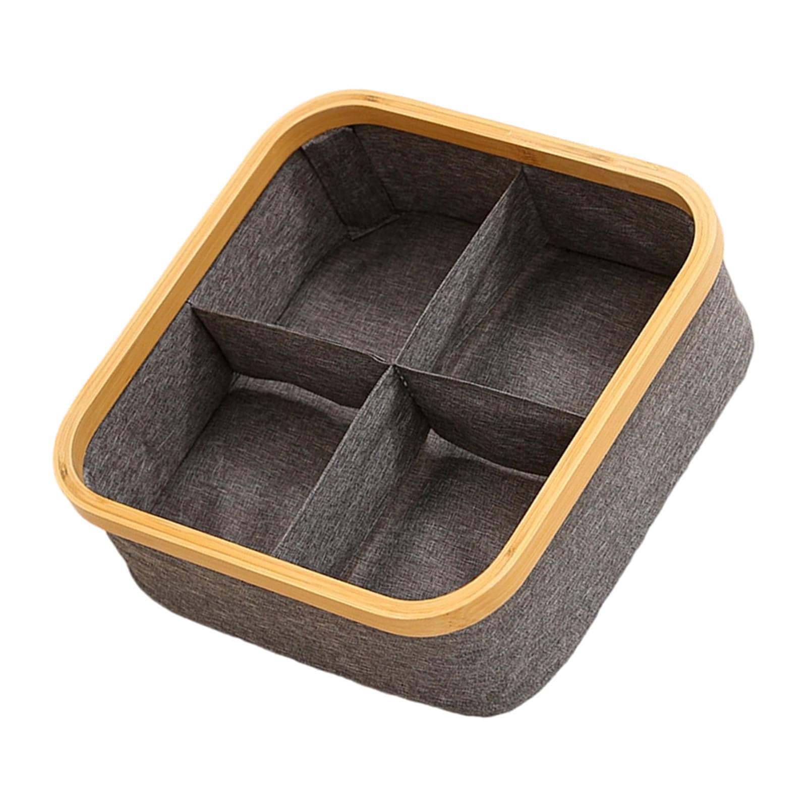 Shurhome Natural Multipurpose Storage Basket with Divided Compartments Ventilated Household Organizers for Clothing Accessories Ventilated Lingerie Storage Box