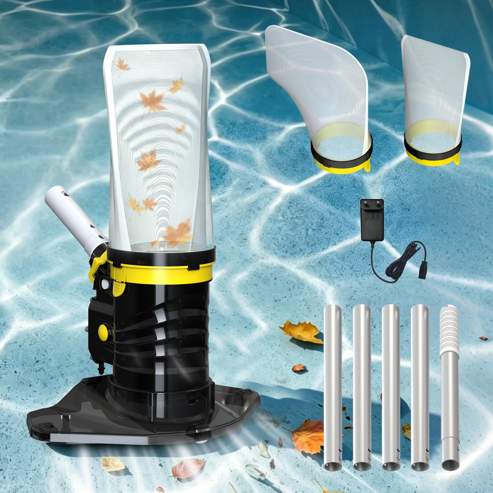 Grand aspirateur de piscine rechargeable 83 GPM