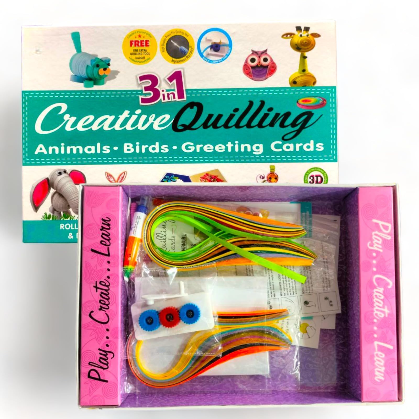 SABIRAT 3in1 Creative Quilling for Kids[Animals, Birds, Greeting Cards] Create 3D Designs (B0CFXT3RK5) Amazon Price History, Amazon Price Tracker