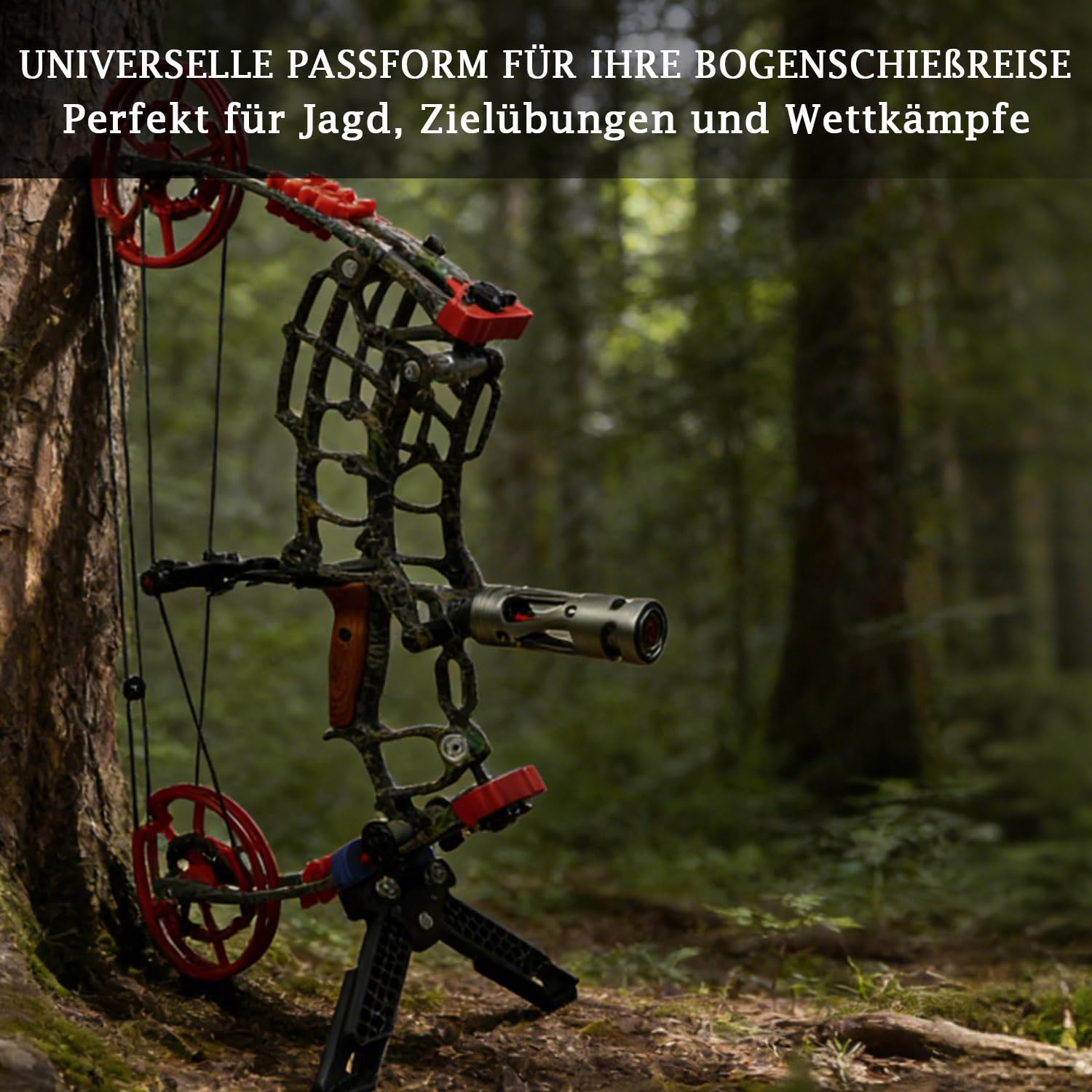 THREE ARCHERS Bogenstabilisator für Compoundbögen – Vibrationsdämpfer für Bogenschießen & Jagd, CNC- Aluminium-Stabilisator Schalldämpfer Schock Absorber Bogen Balance Bar