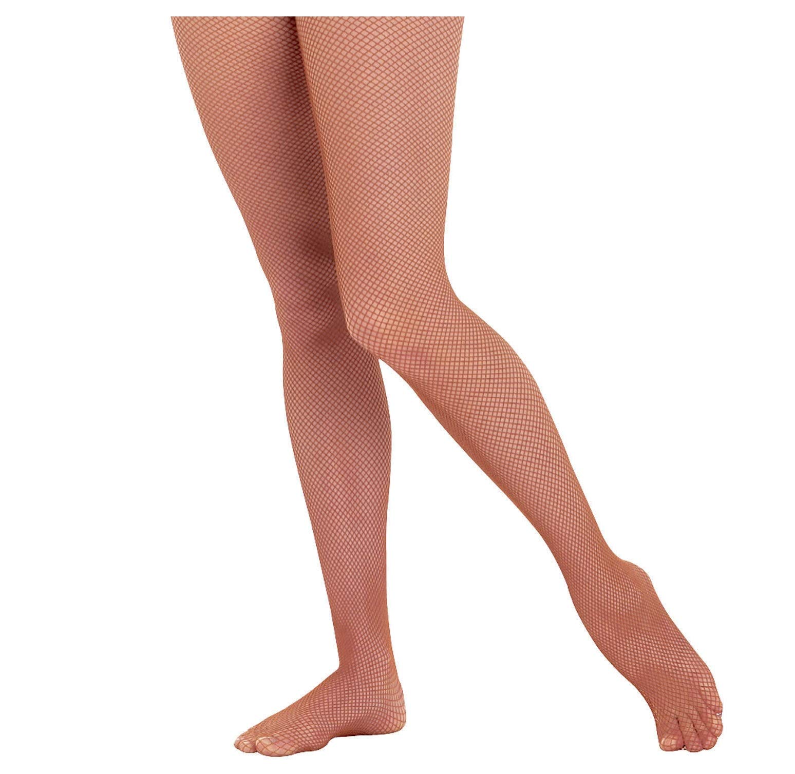 Mytoptrendz Girls Natural Mytoptrendz® Ladies Seamless Footed Dance Fishnet Tights (, Medium-)