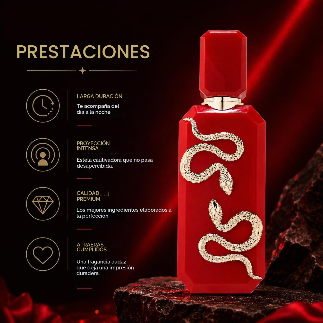 French Avenue Veneno Scarlet EDP para mujeres y hombres, 100 ml, fresa, frambuesa y cuero, elegante perfume gourmand unisex