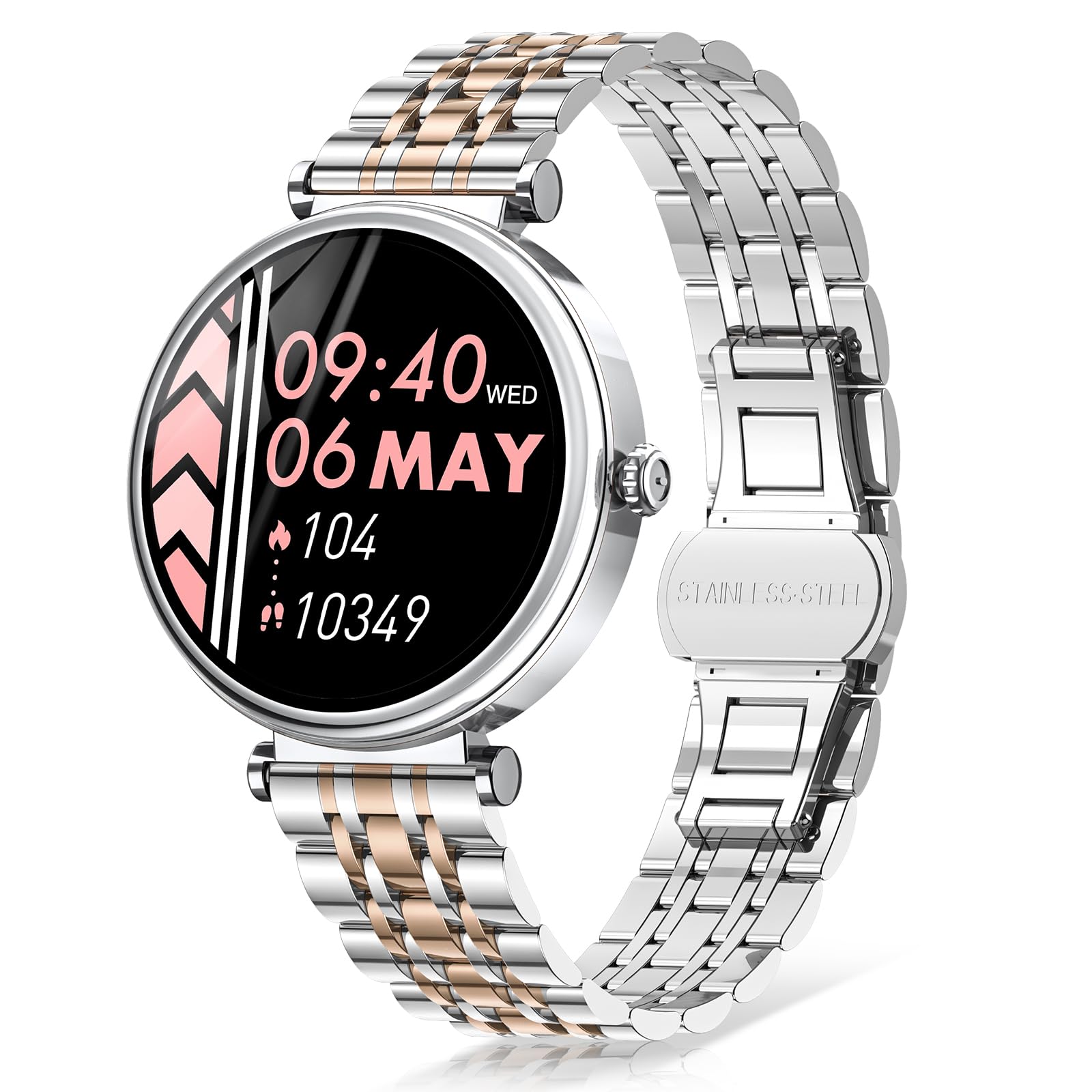 FOSMET G1 スマートウォッチ レディース 丸型 1.27インチ iPhone アンドロイド対応 Bluetooth5.3 通話機能 着信通知 おしゃれ Smart Watc Amazon | FOSMET G1 スマートウォッチ レディース 丸型 1.27インチ