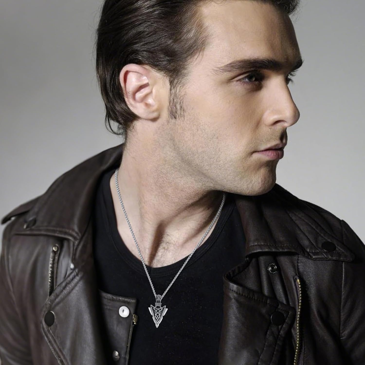 Viking Arrowhead Necklace for Men 925 Sterling Silver Celtic Knot Arrow Necklace for Men Arrow Pendant Viking Jewelry Gifts for Men Women - Image 6