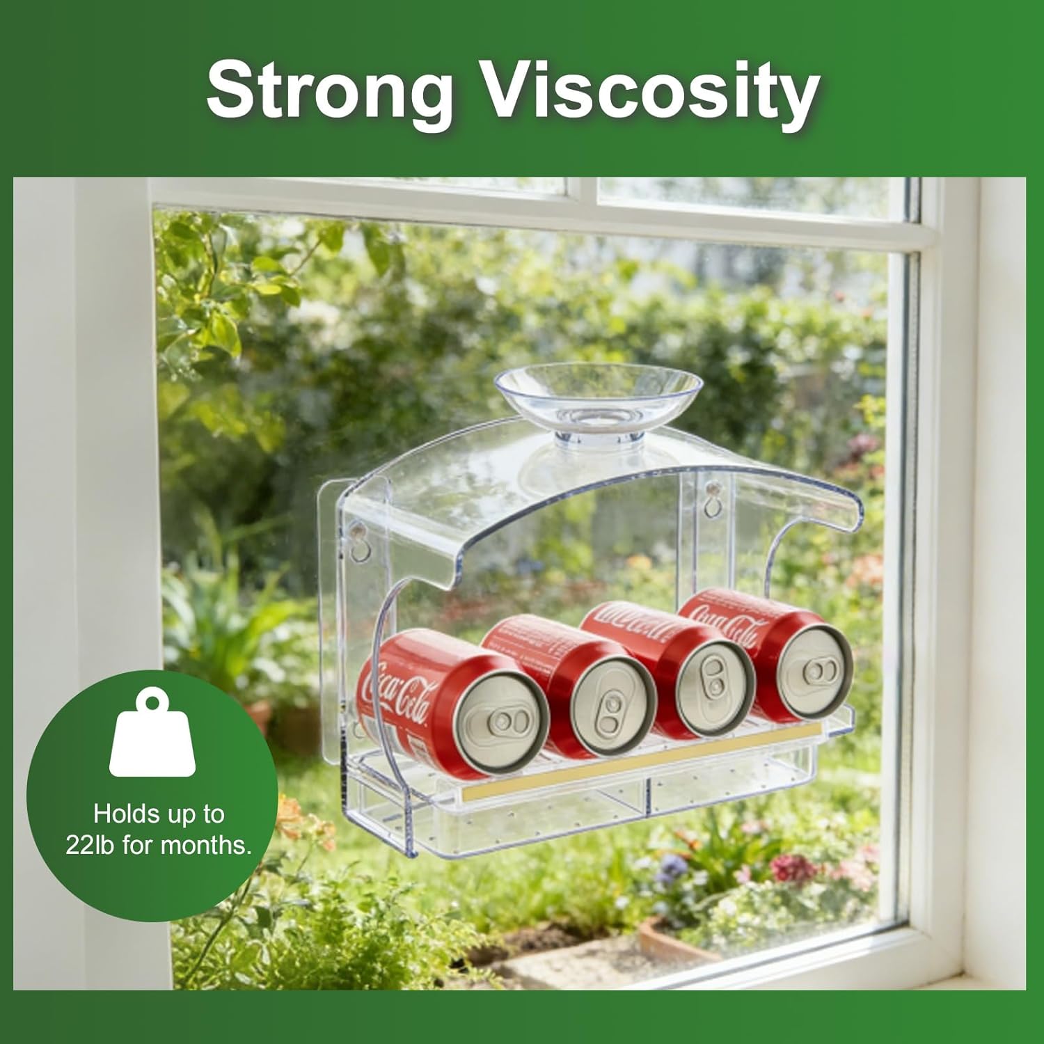 Large Window Bird Feeders Outside with 2 Non-Marking Self-Adhesive Hooks - Wild Bird Watching Outdoor Transparent - Unique Gifts for Garden Yard Elderly Viewing(with a Brush, Easy to Clean)