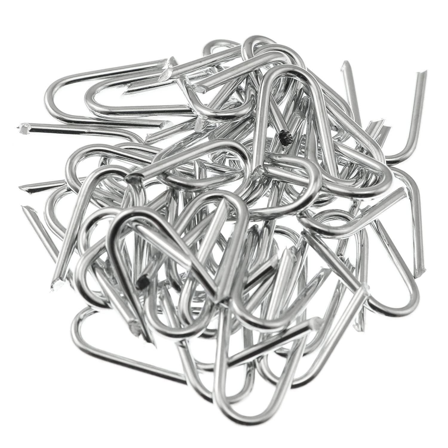 Maxmoral 50pcs U-Shaped Fasteners Nails Galvanized Iron Fencing Staples for Wire Mesh and Woven Fencing