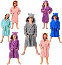 DHESTIA HOME Albornoz Niños y Niñas Unisex - Infantil Capucha con Orejas y Bolsillos - 100% Algodón OEKO-TEX