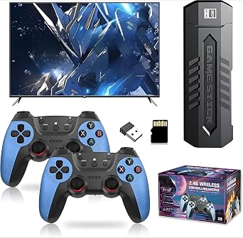 X2 Retro Game Stick, 4K Plug & Play Video Game Console for TV, 64G/128G Storage, 2.4G Wireless Rechargeable Controllers X2 64G Charging
