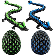 2 PCS 3D Printed Dragon Eggs Set, Dragon Egg, Glow in Dark Blue and Green Dragon Egg Collection, 3D Printed Animals Display for Home Decor, Fantasy Collectible with Night Glow Feature