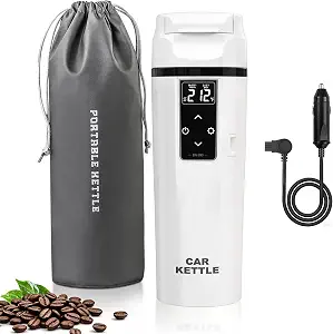 FVPE 450 ml Car Electric Kettle with Boil and Keep-Warm Functions